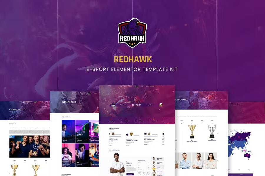 REDHAWK – ESPORTS ELEMENTOR TEMPLATE KIT